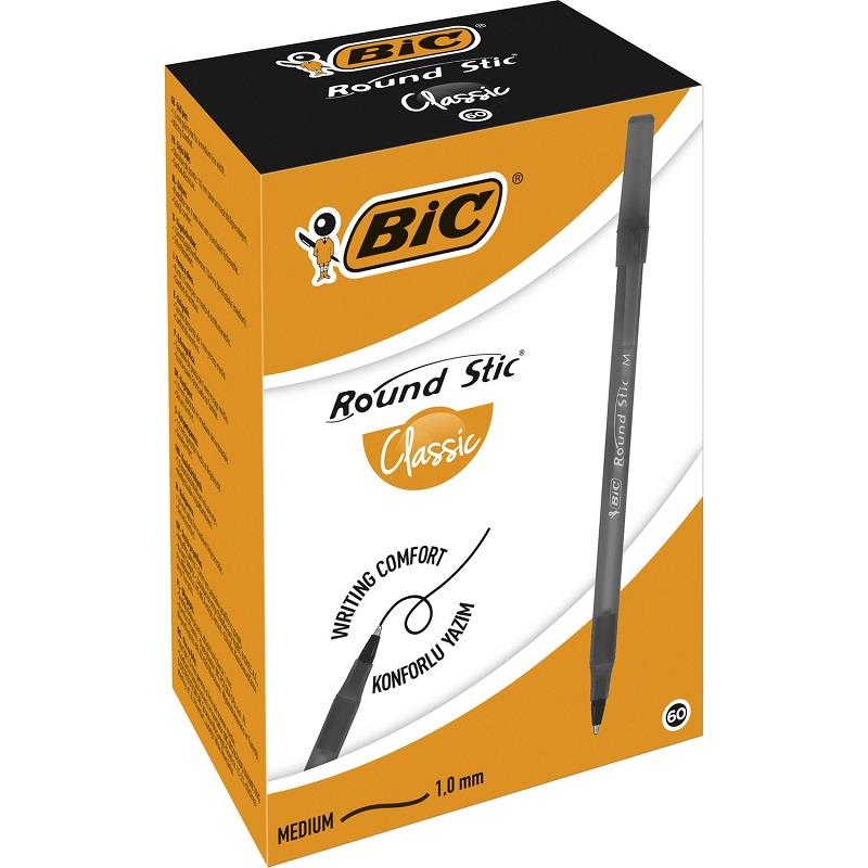 Bic Round Stic 60'Lı Siyah Tükenmez Kalem