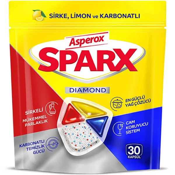 	 Asperox Sparx Diamond Bulaşık Makinesi Kapsülü 30'lu