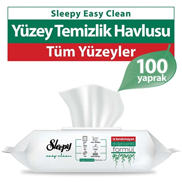 Sleepy Yüzey Temizlik Havlusu Beyaz Sabun 100'lü