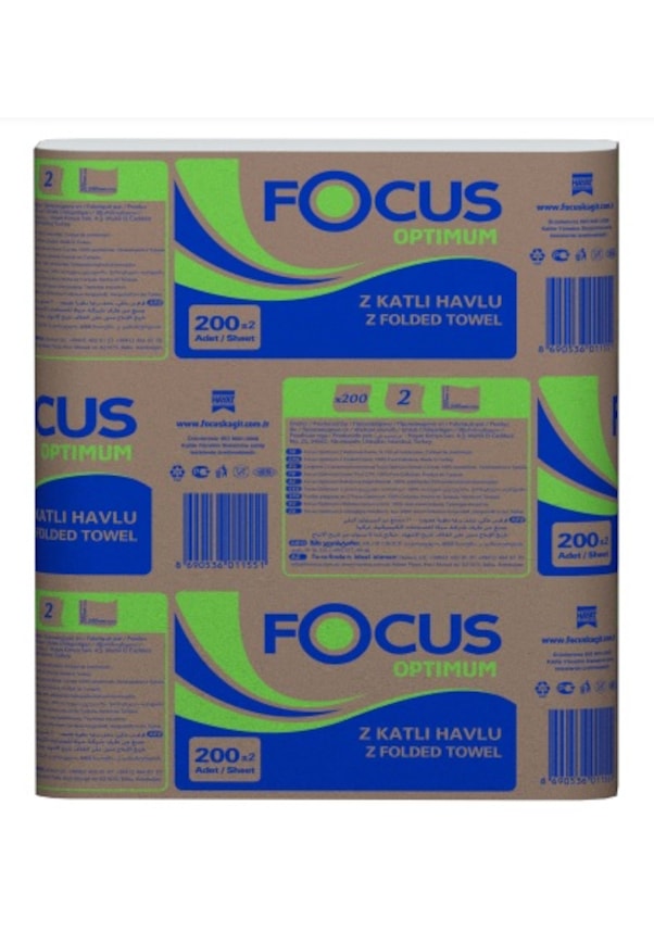 Focus Optimum Z Katlı Havlu 200'lü 4 Paket 20 x 24 CM